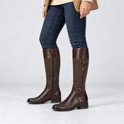 Caprice Dark Brown Leather Extra Slim Calf Riding Boots