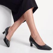 Tamaris Black Pointed Toe Kitten Heel Court Shoes image