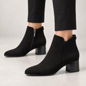 Tamaris Black Suede-Effect Block Heel Ankle Boots