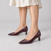 Tamaris Merlot Croc-Effect Kitten Heel Court Shoes image