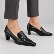 Unisa Kazka Black Patent Leather Square Toe Court Shoes