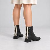 Loretta Vitale Black Leather Square Toe Ankle Boots image