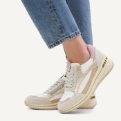 Caprice White/Light Gold Multi-Material Trainers (Wide Fit) – 9-23701-46 137