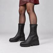 Wonders Toronto Black Leather &amp; Stretch Platform Boots image