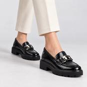 Xti Black Patent Chain Detail Chunky Loafers image