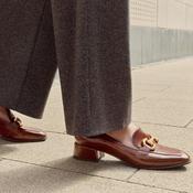 Tamaris Cognac Patent-Effect Block Heel Loafer image