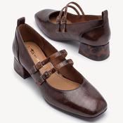 Tamaris Burgundy Patent Double-Strap Mary Jane Shoes