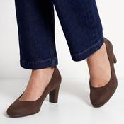 Tamaris Essentials Chocolate Brown Suede-Look Court Shoes