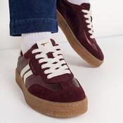 Tamaris Bordeaux Metallic Leather Trainer