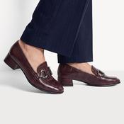 Tamaris Merlot Croc-Effect Block Heel Loafer image