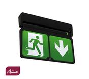 Ansell Adler Slim Eco 2W LED Emergency 5-in-1 Exit Sign Maintained/Non-Maintained Self-Test Black image