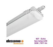 Disano 927 Echo two lamp LED batten 50W 4000K 7671lm IP66