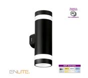 ENLITE Round Up and Down Wall Light Halo trim 10W LED CCT Polycarbonate Black image