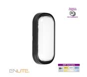 ENLITE Oval Bulkhead Wall Light 15W LED CCT Polycarbonate Black image