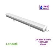 LandLite 2ft LED Slim Batten 18W 1800lm 4000K Corrosion Proof IP65
