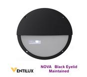 VENTILUX NOVA Circular Eyelid Emergency LED Bulkhead Maintained 3500K Black housing IP65
