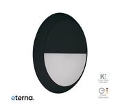 Eterna LINA LED Circular Bulkhead Power and CCT Switchable Black Eyelid IP66