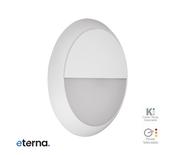 Eterna LINA LED Circular Bulkhead Power and CCT Switchable White Eyelid IP66