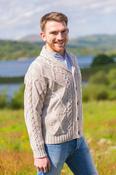 Aran Sweater Cardigan- Oatmeal (SH4139)