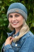 Erin Crochet Turn Up Hat - Denim Blue