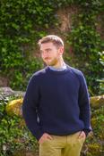 Fisherman Rib Wool Sweater - Navy (C761)