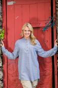 Women's Flannel Grandfather Shirt - Grey Stripe (LV37) image