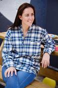 Women's Grandfather Shirt Flannel Douglas Blue Tartan (LV38) image