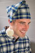 Men's Cotton Flannel Nightcap - Douglas Blue Tartan (LV38) image