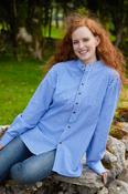 Women's Vintage Cotton Grandfather Shirt - Blue Stripe (VR15) image