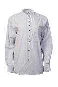 Grandfather Shirt Ladies Vintage Cotton Navy/White Stripe VR18 image