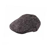 Irish Tweed Cap Charcoal Black Herringbone Donegal image