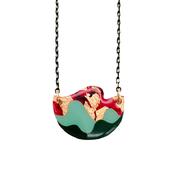 Tonn Sgraffito Necklace in red/olive/mint/rose-gold