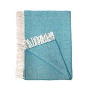 Cashmere Throw Green Aqua Herringbone image