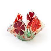 Red Flower Handkerchief Candle Holder image