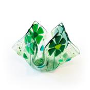 Green Flower Handkerchief Candle Holder image