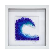 Fused Glass Wave  Medium Framed