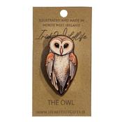 Owl Wooden Brooch