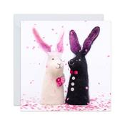 Wedding Rabbits with Confetti