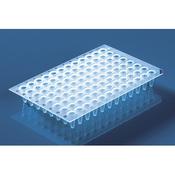 96-well PCR plate, non-skirted, standard profile, white, blue coding, cut corner A12, PP, 50 Pcs.