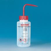 Wash bottle, PE-LD, 500 ml, Dist. water, white, with valve, 5 Pcs. image
