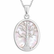 Sterling Silver Shell Tree Of Life  Necklace