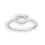 Sterling Silver Knotted Heart Rope Ring image