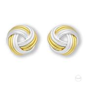 Sterling Silver 18K Gold Plated Twisted Knot Earrings image