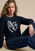 Sweater ribbon logo in navy