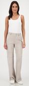 STRAIGHT-LEG VELOUR TROUSERS in Greige image