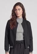 BLACK BOMBER JACKET WITH CHARCOAL &amp; WHITE DETAIL image