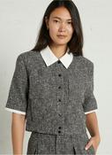 Suncoo
Straight-cut jacket with classic collar - Black – LINO image