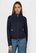 Bomber-style cardigan in navy