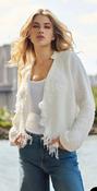 NEW CARDIGAN WITH WEAVE STRUCTURE in off white