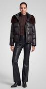 Hazelnut Puffer Jacket With Faux Fur

く image